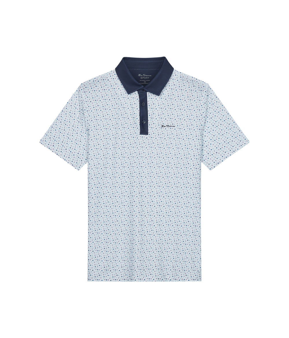 Polos Ben Sherman Polka Dots Tech Jersey Sports Fit Blanche | WCH-36998155